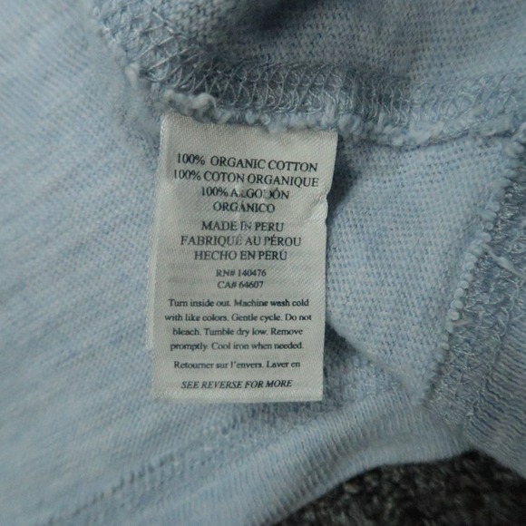 Faherty Sweater Mens Large Blue Sunwashed Slub Quarter Zip Pullover - Picture 5 of 10